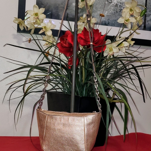 NWOT Vince Camuto Kelby Crossbody Purse Rose Gold Leather - Picture 7 of 13